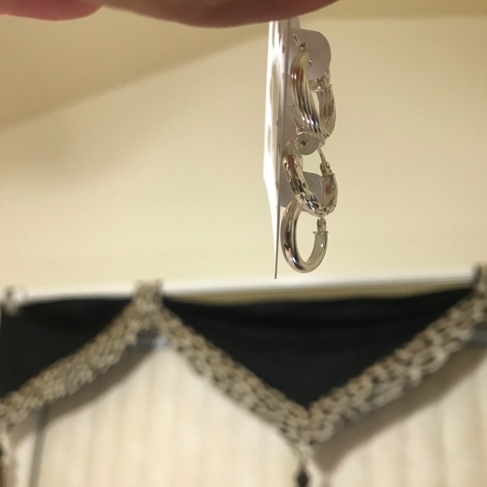 💥NWT Giani Bernini 3 Sterling Silver Hoop Earrings - Picture 5 of 5